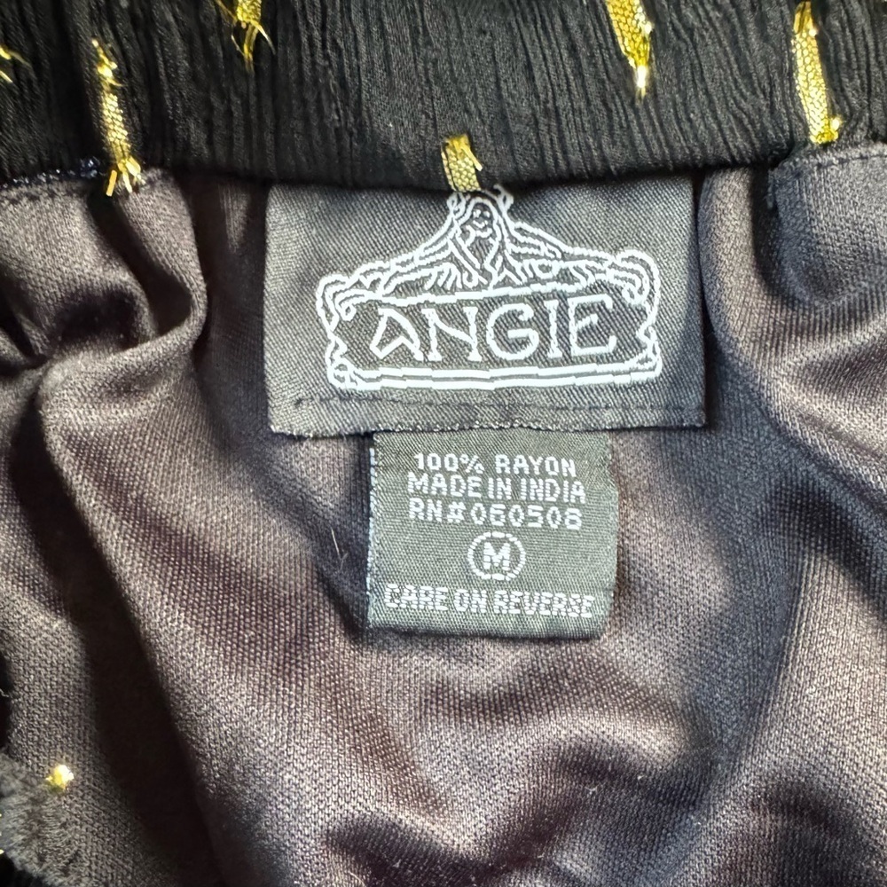 Angie Black and Gold Shimmer Mini Skirt Size M - Picture 6 of 7